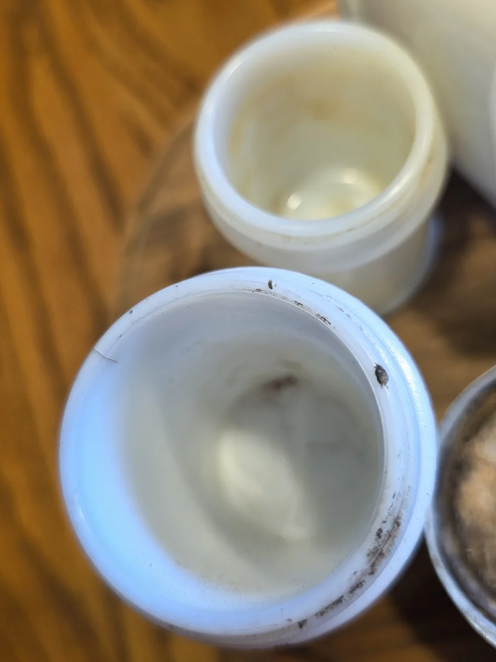 VTG Milk Glass Jars Lot Of 5 White Various
